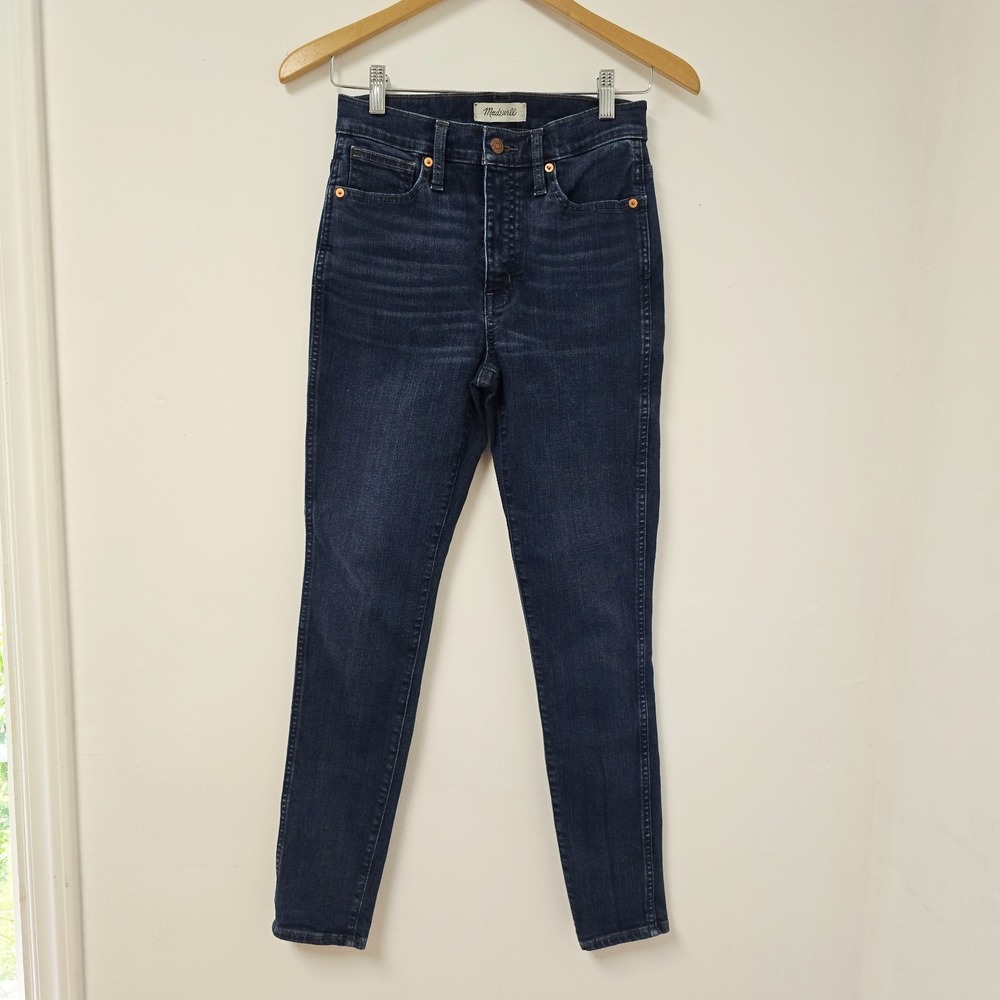 Madewell Jeans 26 10" High Rise Skinny Dark Blue Pockets Stretch Classic Denim